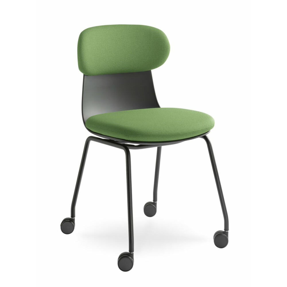 Konferenční plastová židle ZOE 222 BL-N1 - na kolečkách