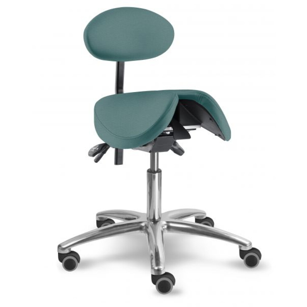 zdravotnická stolička s děleným naklápěcím sedákem a oporou zad 1215 S