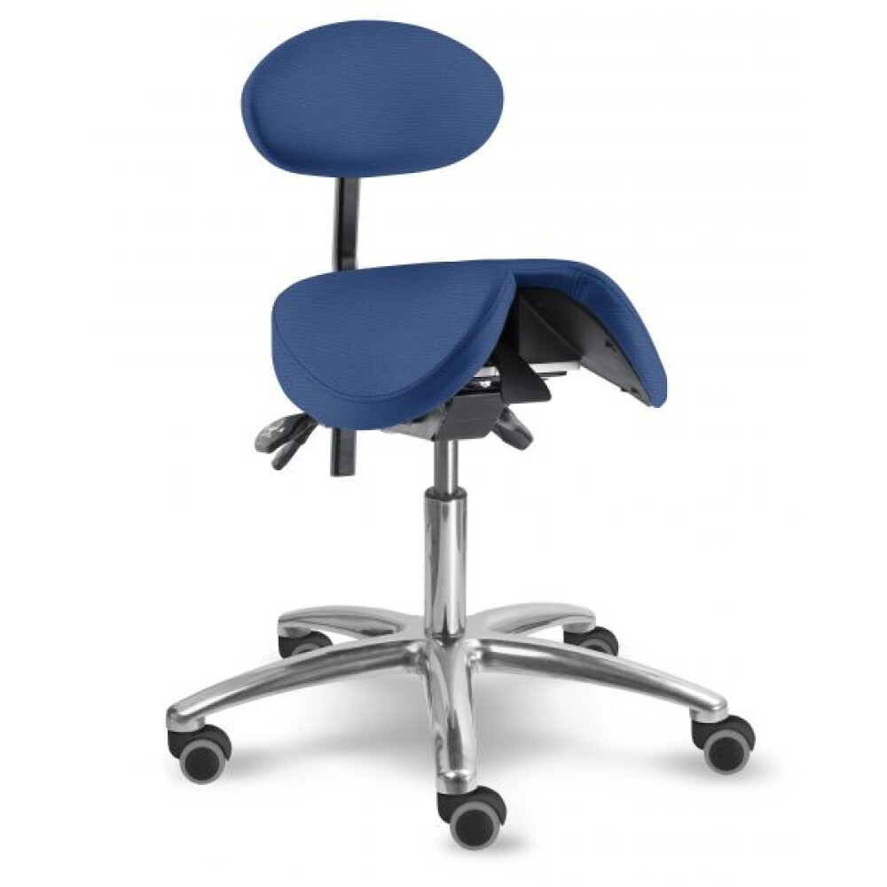 zdravotnická stolička s děleným naklápěcím sedákem a oporou zad 1215 S