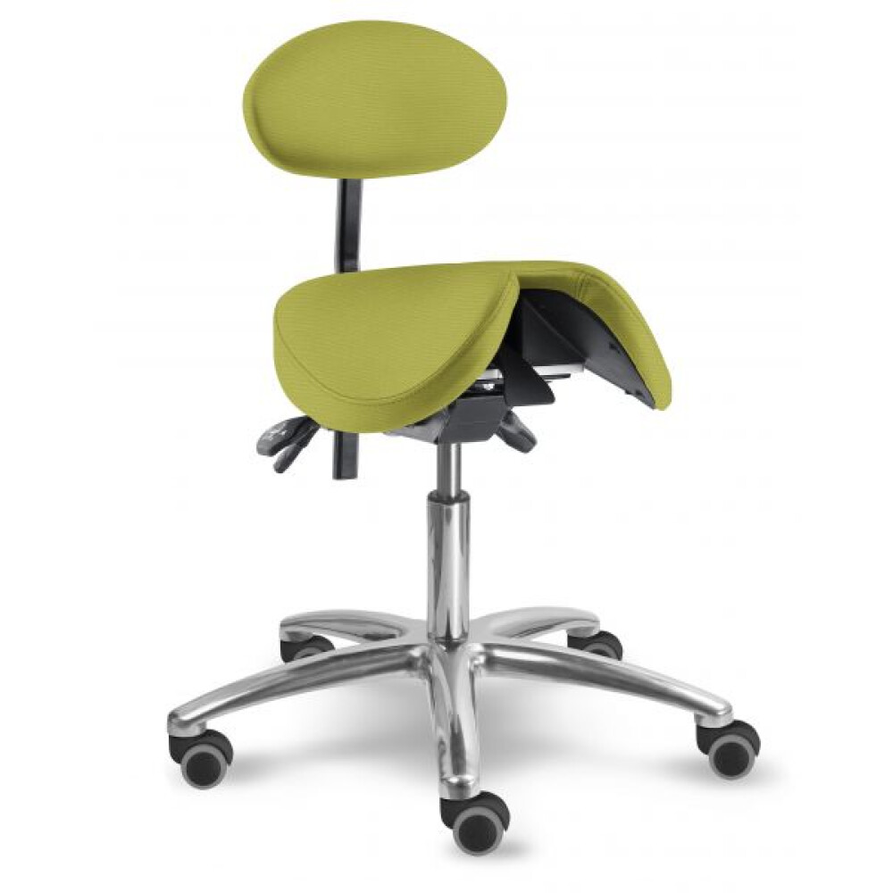 zdravotnická stolička s děleným naklápěcím sedákem a oporou zad 1215 S