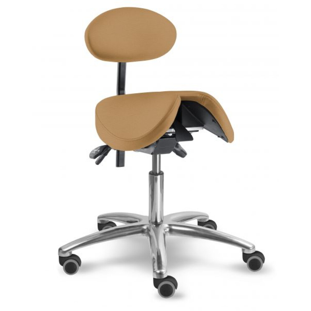 zdravotnická stolička s děleným naklápěcím sedákem a oporou zad 1215 S