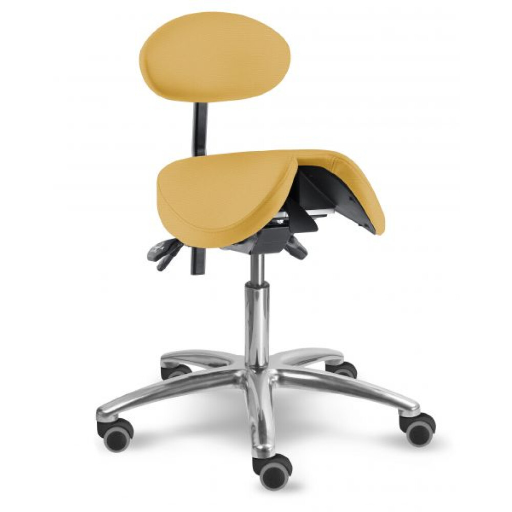 zdravotnická stolička s děleným naklápěcím sedákem a oporou zad 1215 S