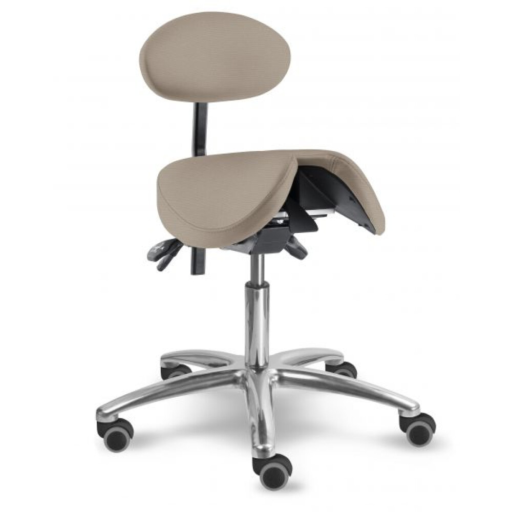 zdravotnická stolička s děleným naklápěcím sedákem a oporou zad 1215 S