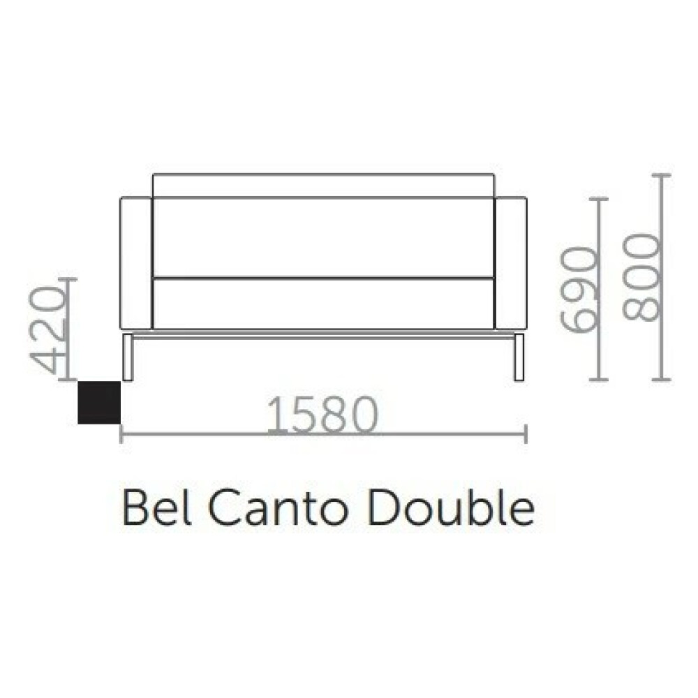 Dvojsedák BEL CANTO DOUBLE rozměry