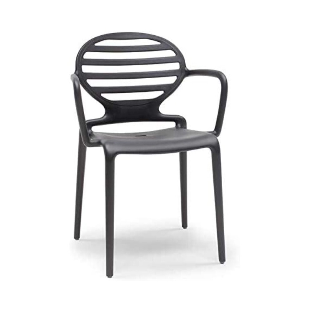Plastová židle s područkami COKKA s područkami antracit