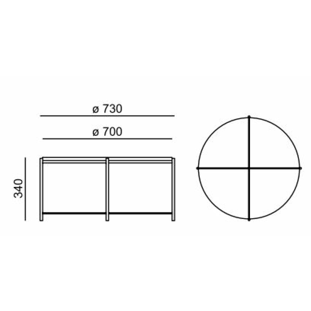 Konferenční stolek CX 5254 ø 700 mm rozměr