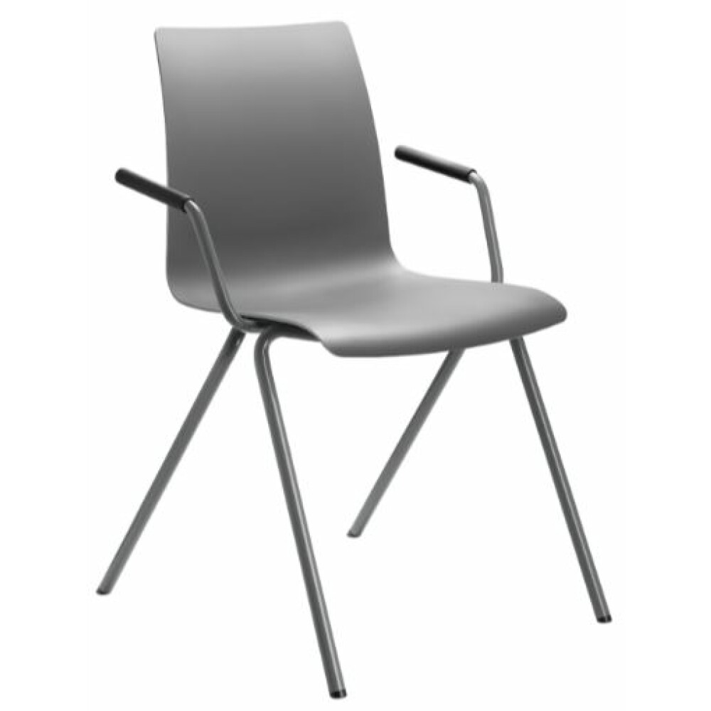 Plastová židle EVO 010 šedá s područkami