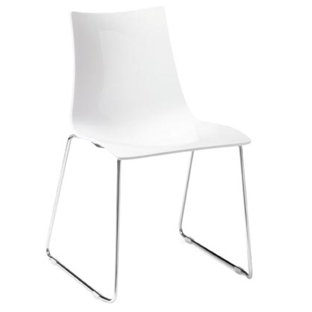 Plastová židle VLNA AS, bílá lesklá