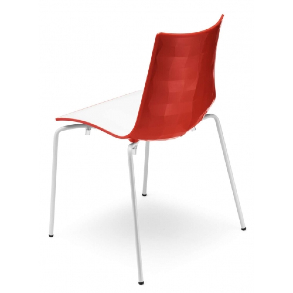 Židle z plastu  ZEBRA BICOLORE, Bílá /červená