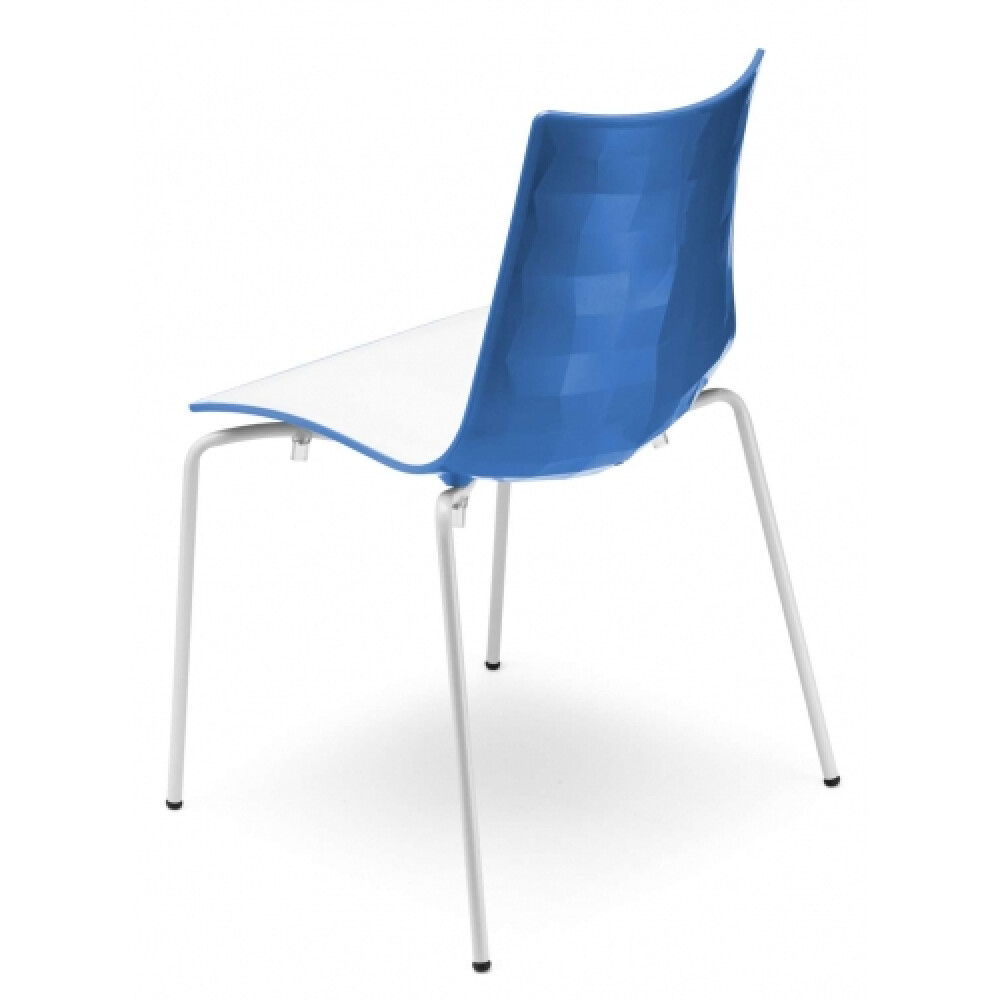 Plastová židle  ZEBRA BICOLORE, Bílá/chrpově modrá