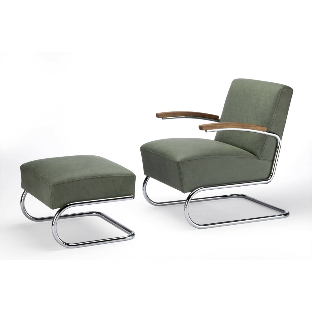 Relaxační křeslo THONET S 411 s podnožkou S 411 H