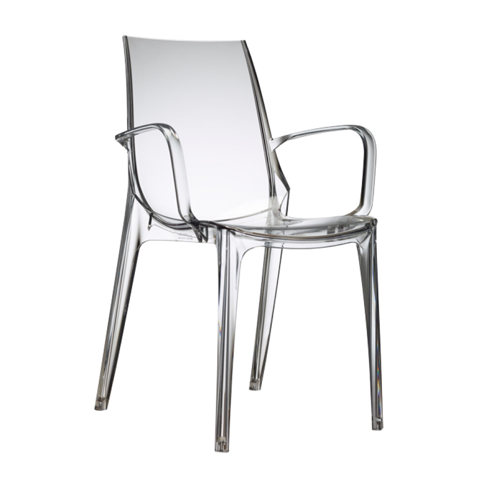 Plastová židle s područkami VANITY P transparentní čirá
