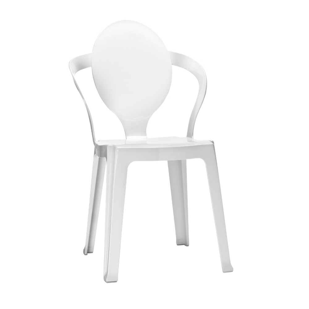 Bílá plastová židle spoon
