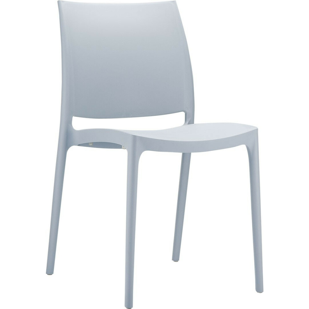 Plastová židle MAYA - stříbrná