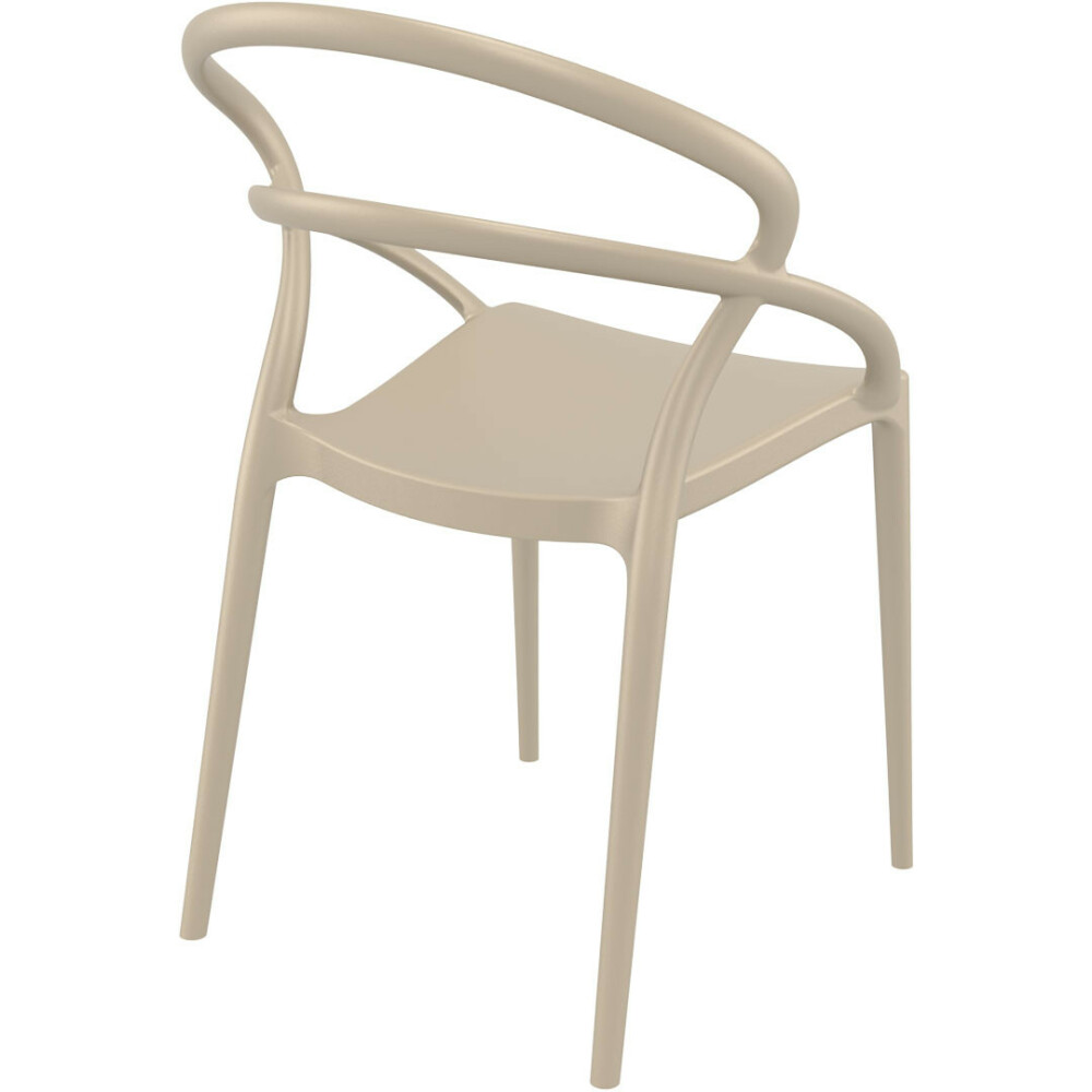 Plastová židle PIA - béžovo-šedá