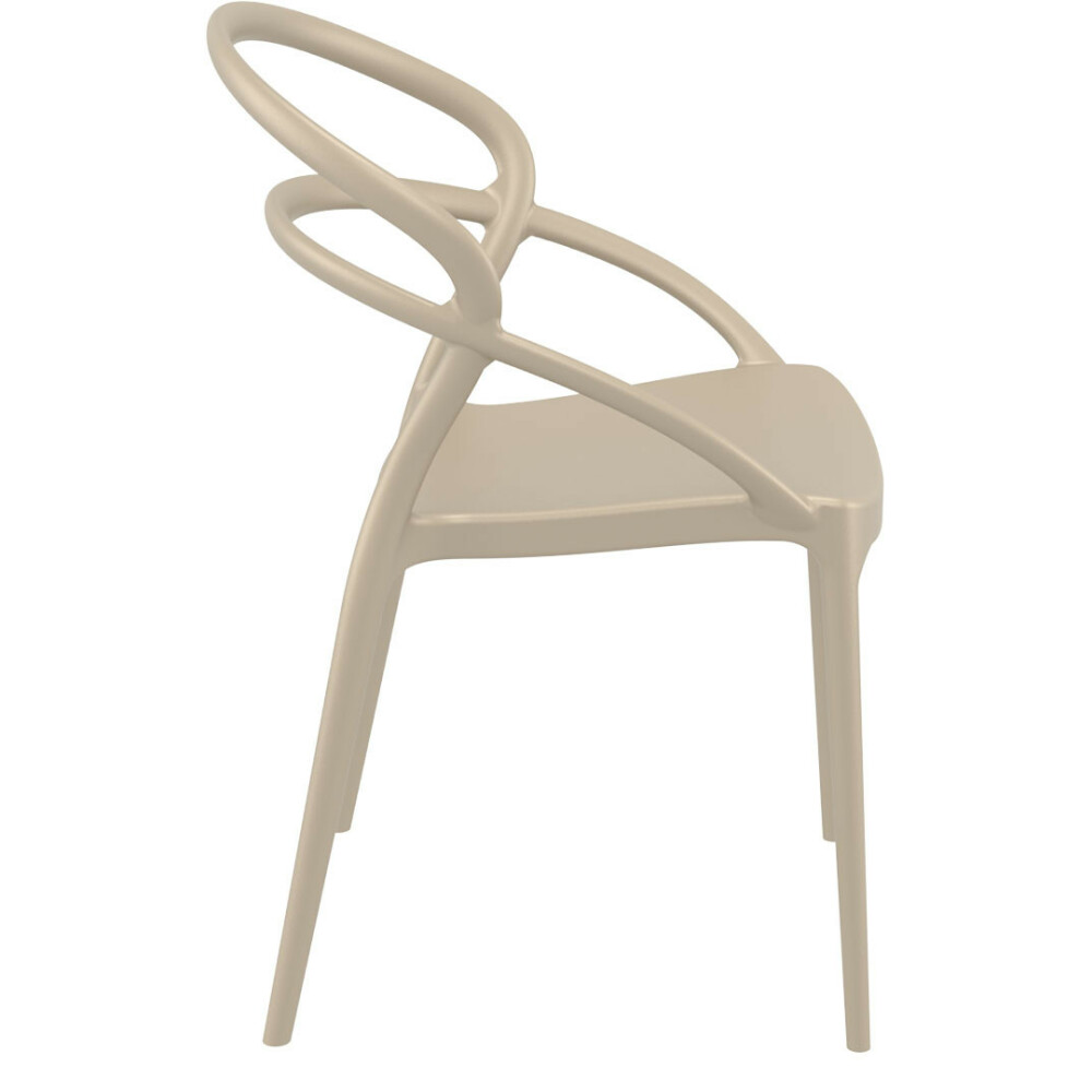 Plastová židle PIA - béžovo-šedá
