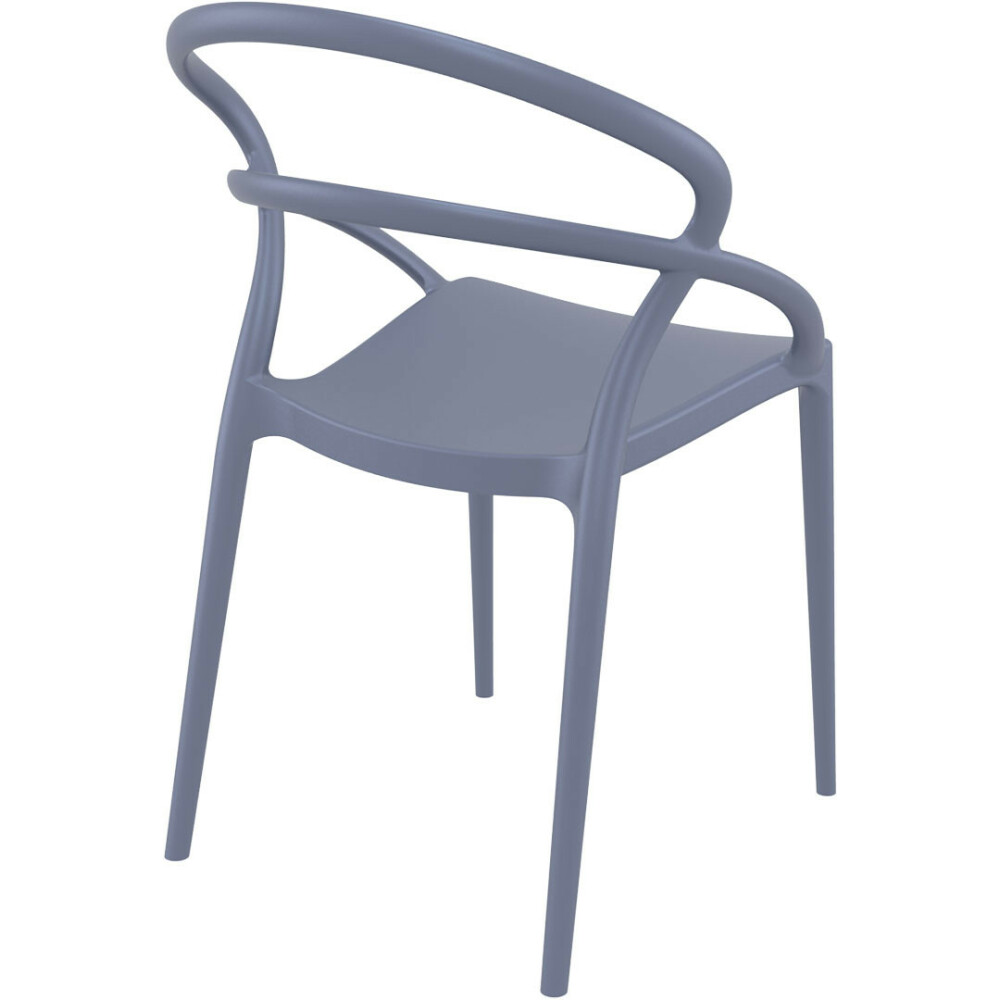Plastová židle PIA - tmavě šedá