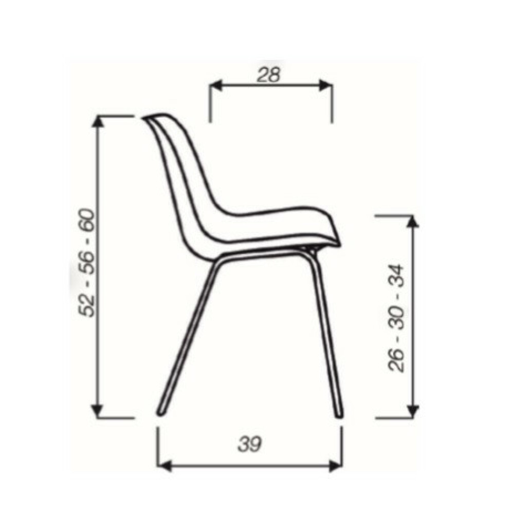 Dětská plastová židle  HELENE Piccola - rozměry