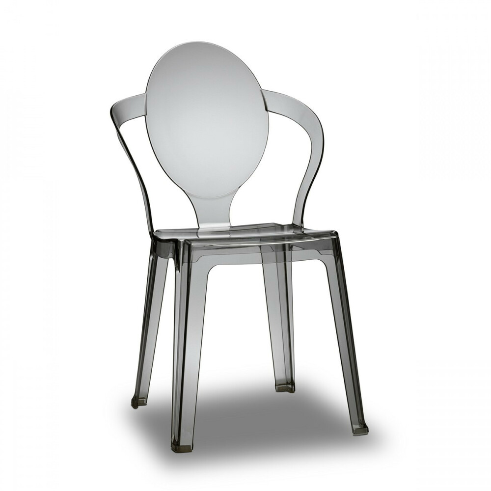 Plastová židle SPOON transparetní kouřová
