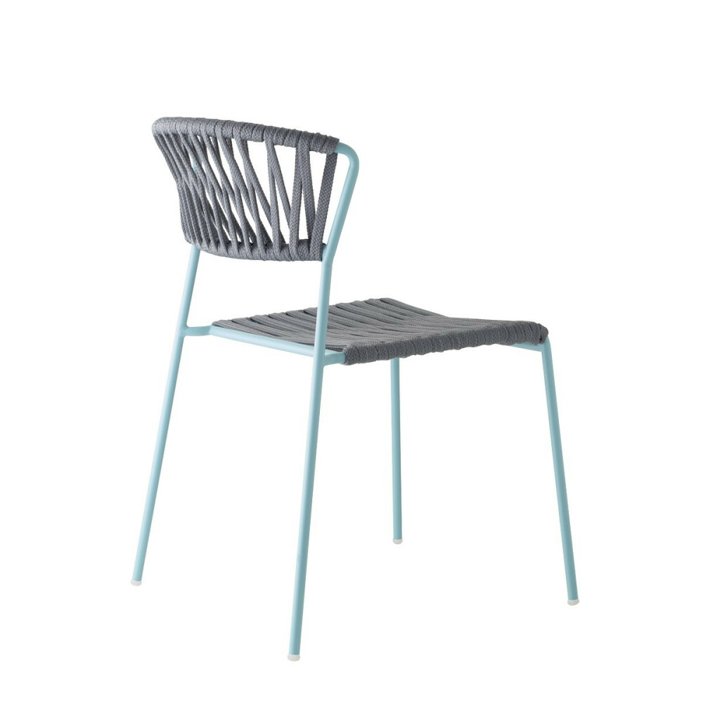 Zahradní židle LISA FILO modrá/antracit  - výplet námořní lano