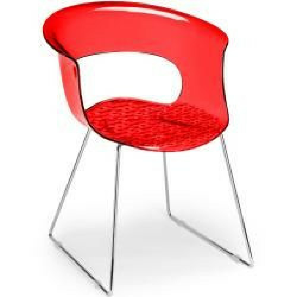 Plastová židle MISS B antishock transparentní červená