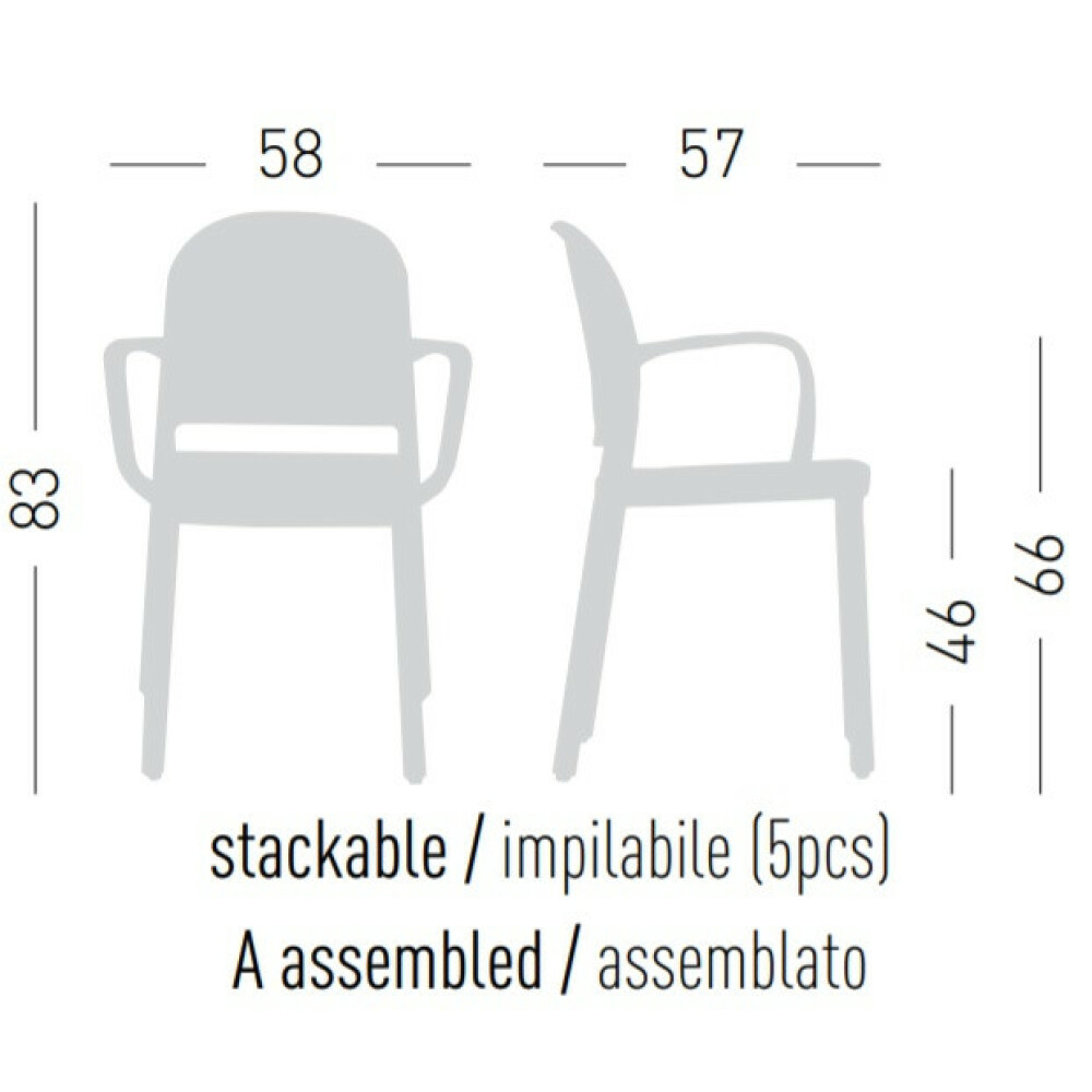 Plastová židle PANAMA armrest