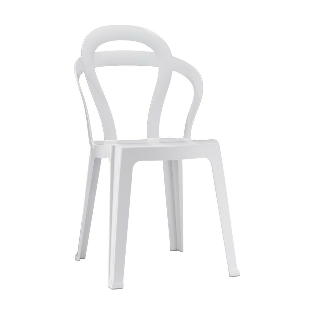 Plastová židle TIT, lesklá bílá