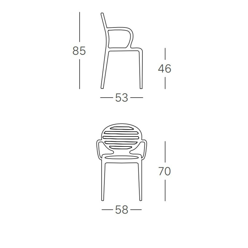 Plastová židle COKKA s područkami