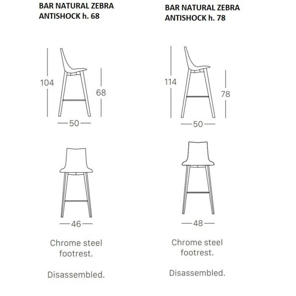 Barová židle Natural ZEBRA antishock