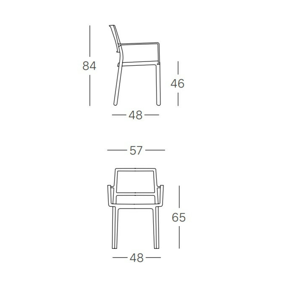 plastová židle KATE s područkami