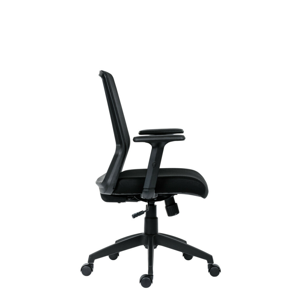Kancelářská židle NOVELLO BLACK s černým sedákem a černou síťovinou