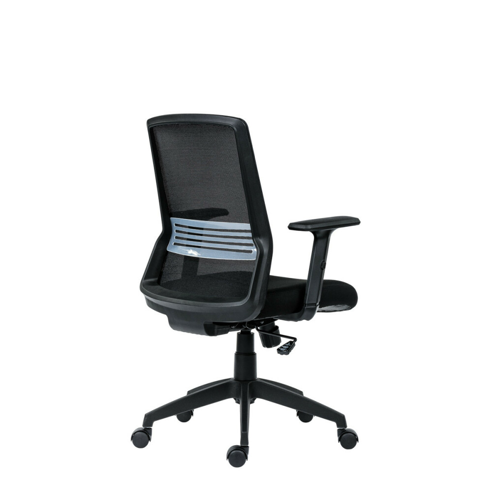 Kancelářská židle NOVELLO BLACK s černým sedákem a černou síťovinou