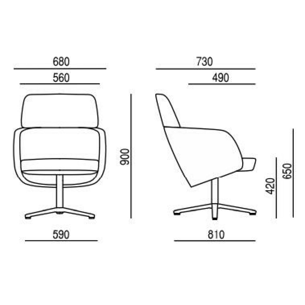 Křeslo WINX LOUNGE WX 885.01 rozměry