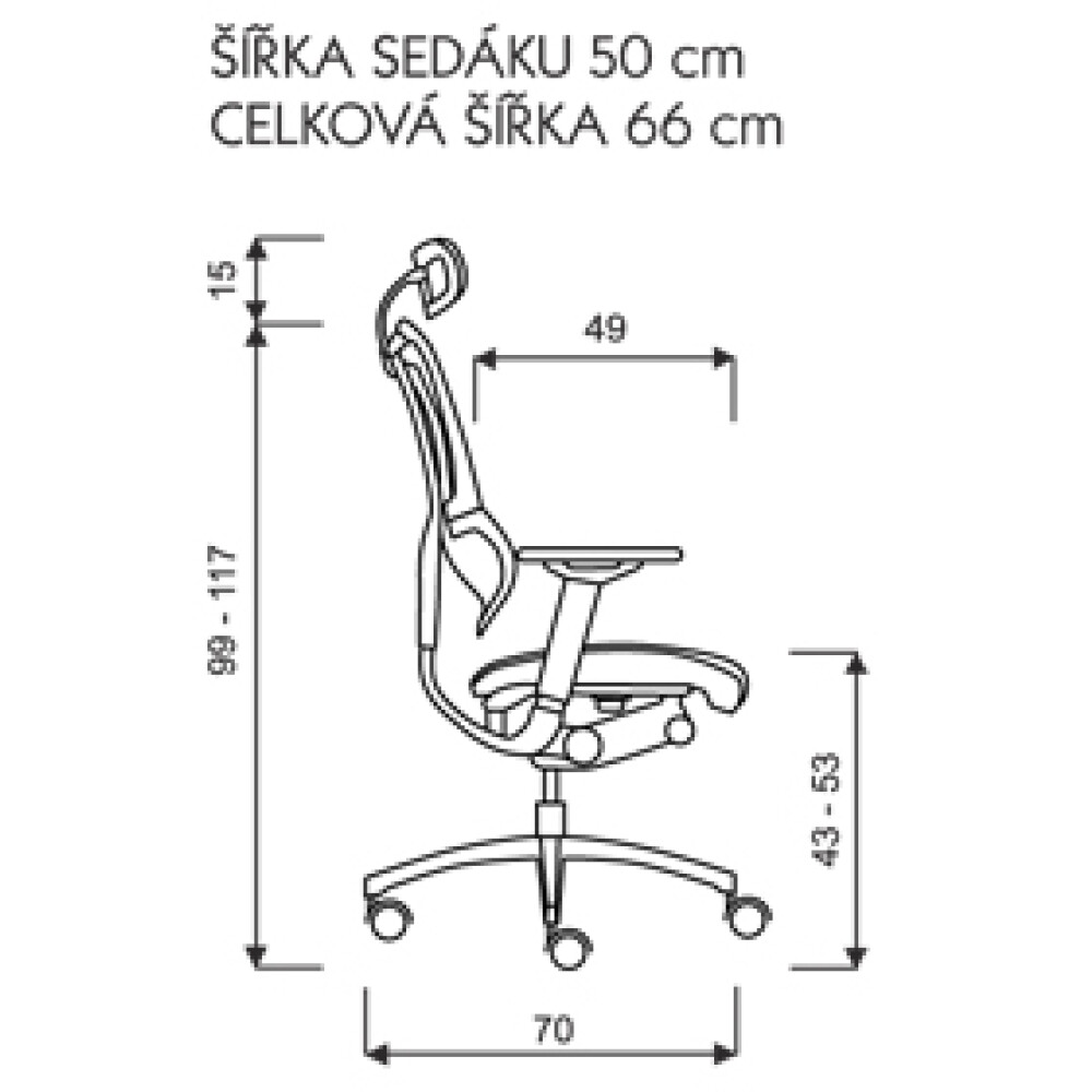 Rozměry kancelářské židle JOO