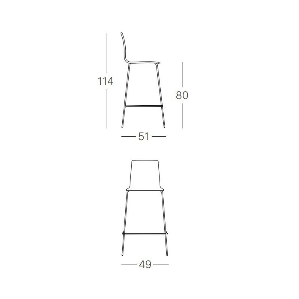 Barová židle ALICE barstool -  rozměry