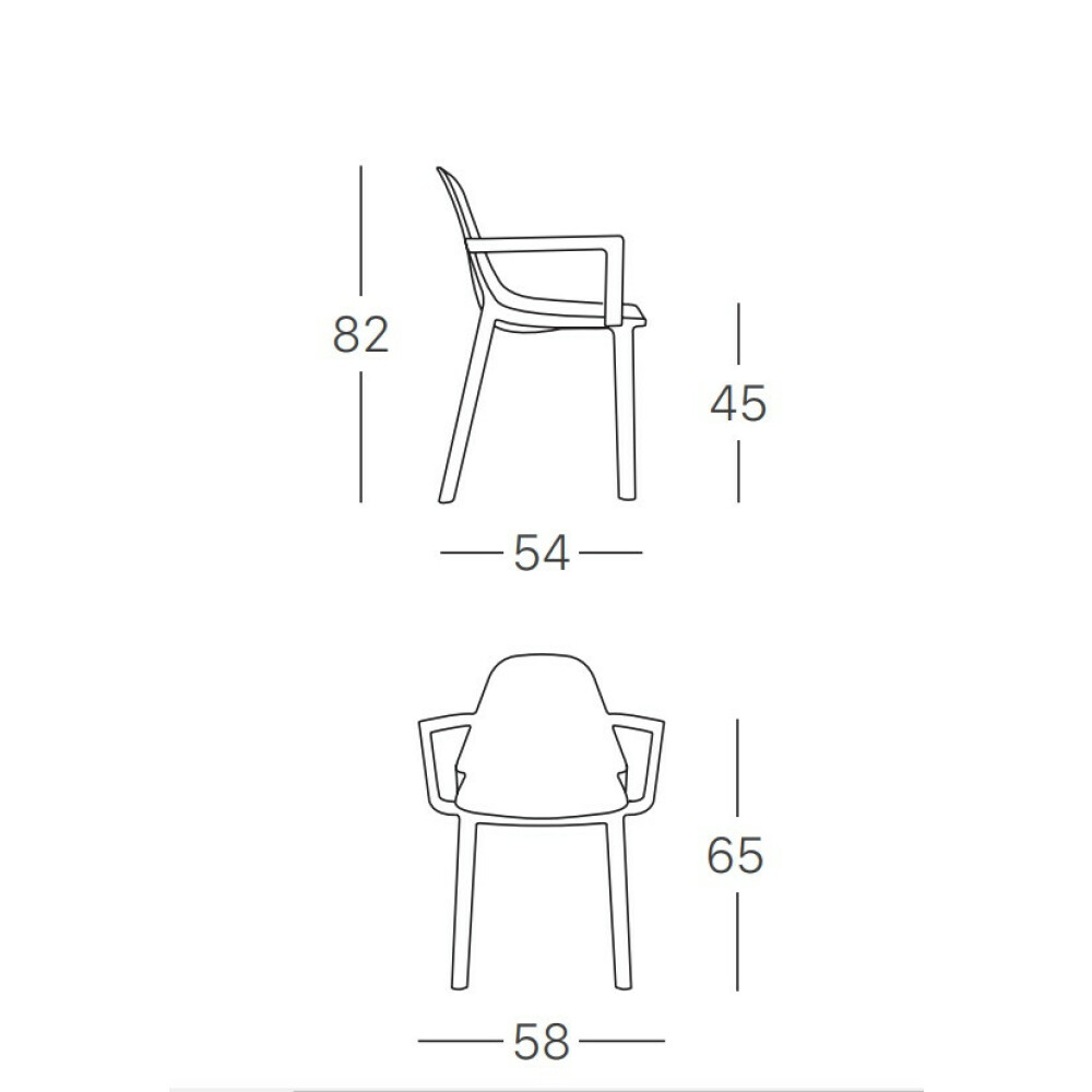 plastová židle PIÚ s područkami