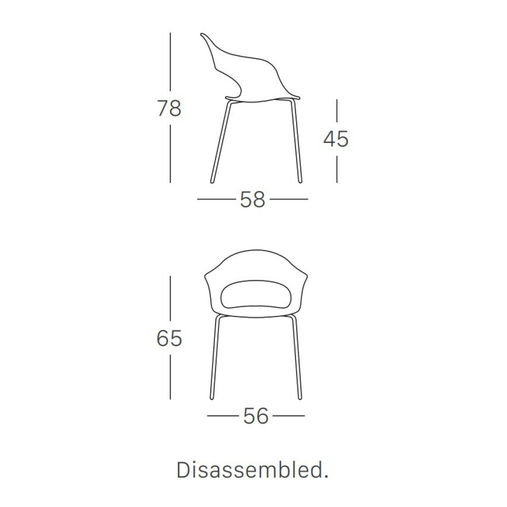 Plastová židle LADY B  - jednobarevná