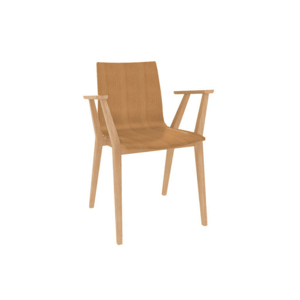dřevěná židle 321 700 Stockholm s područkami  - jenobarevné provedení
