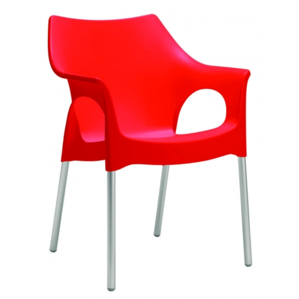 Pohodlná plastová židle OLA Červená