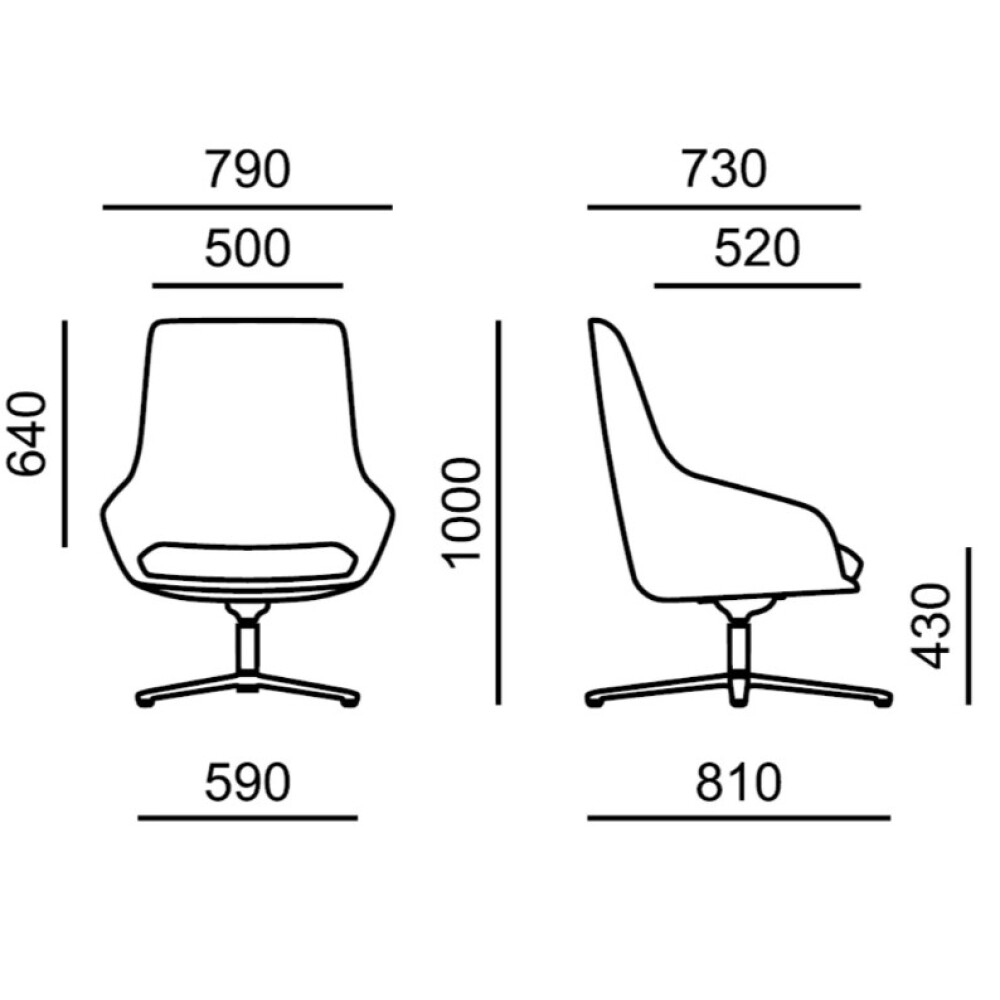 Lounge křeslo s vysokým opěrákem KLOE 5306.01