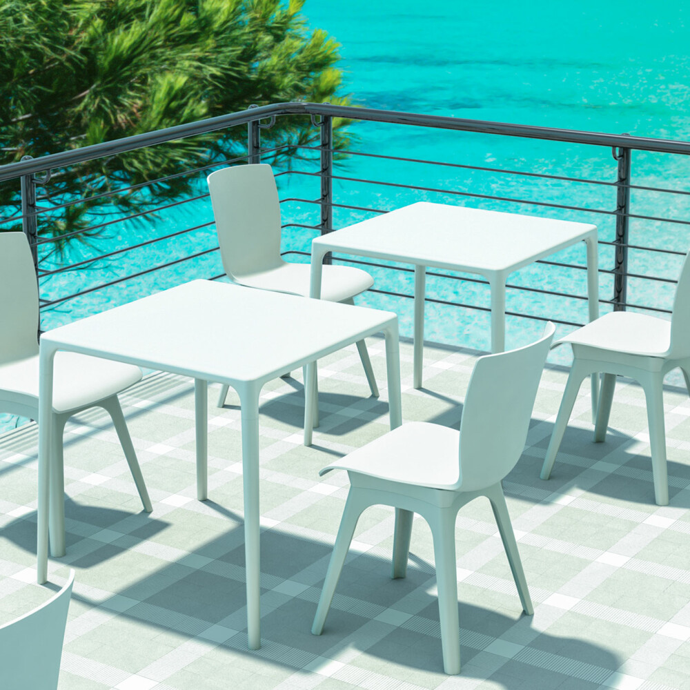 Plastový stůl MANGO - barva bílá + židle
