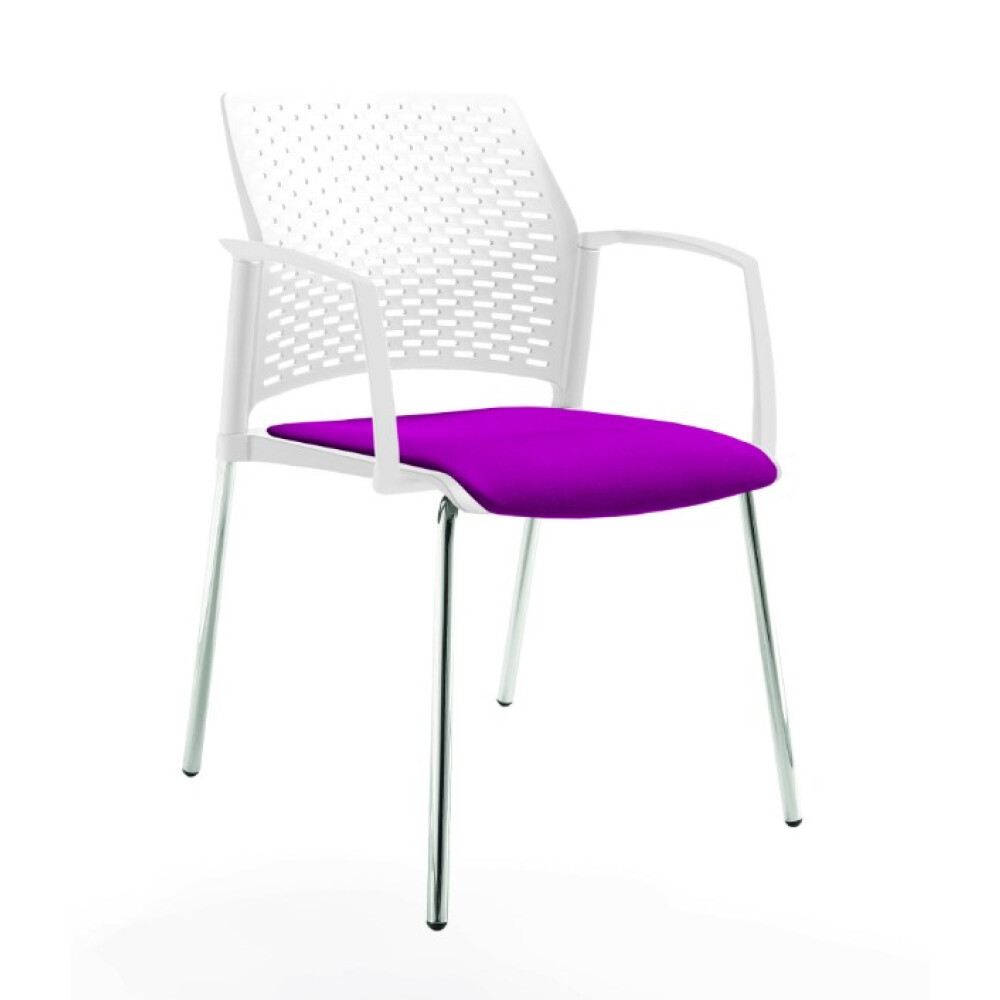 Jednací židle REWIND plasty bílé s područkami