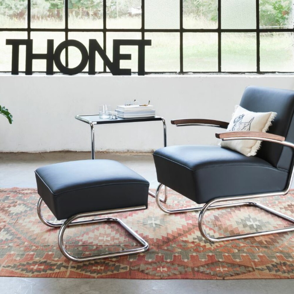 Podnožka THONET S 411 H a křeslo Thonet S 411