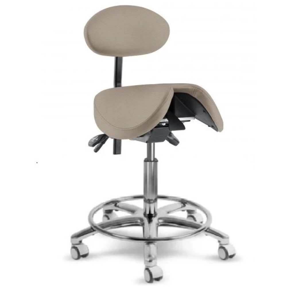 zdravotnická stolička s děleným naklápěcím sedákem a oporou zad 1215 S KK