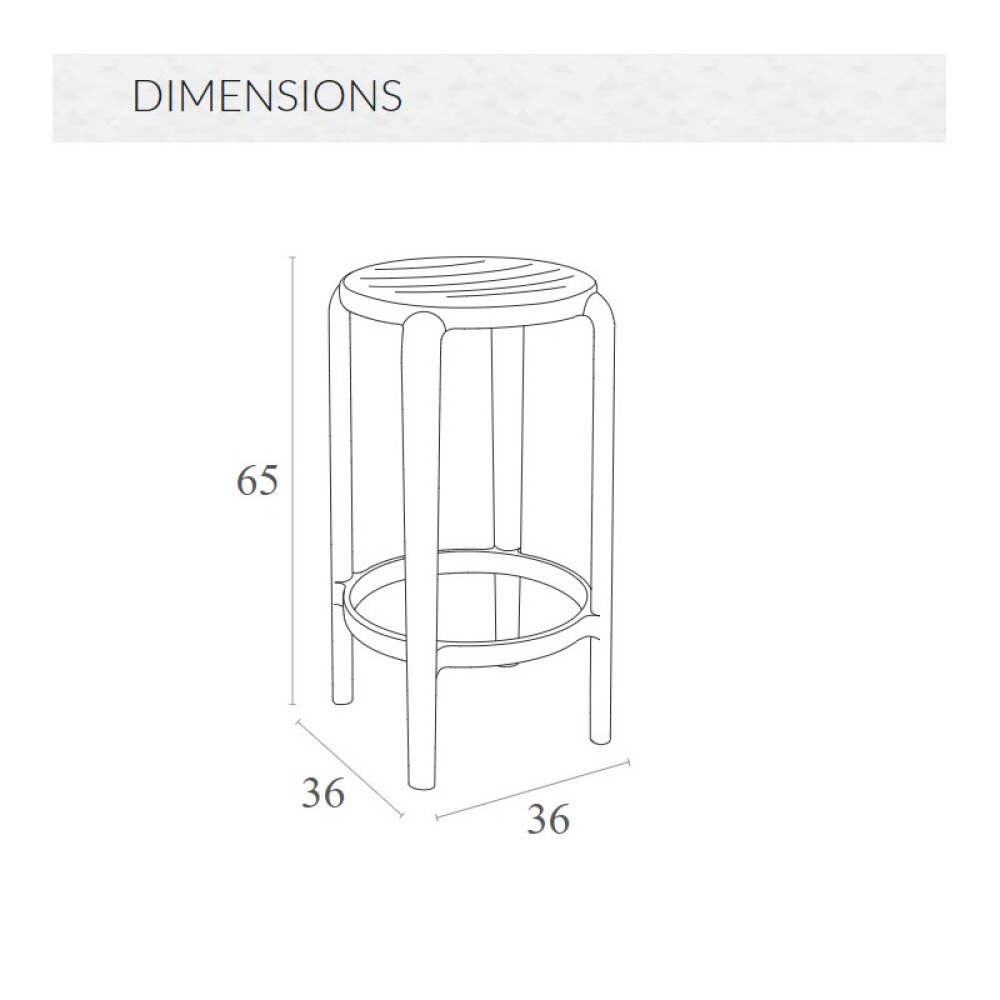 barová židle TOM 65 - rozměry