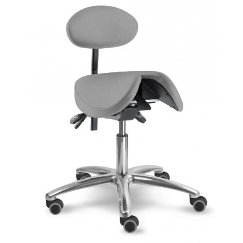 zdravotnická stolička s děleným naklápěcím sedákem a oporou zad 1215 S