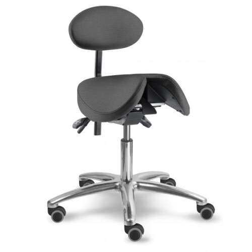 zdravotnická stolička s děleným naklápěcím sedákem a oporou zad 1215 S