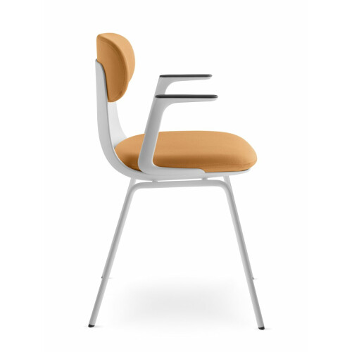 Konferenční plastová židle ZOE 221-WH-N0-BR s područkami