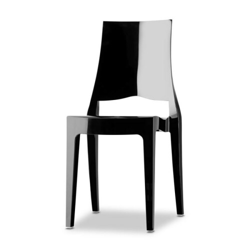 Plastová židle GLENDA - lesklá černá