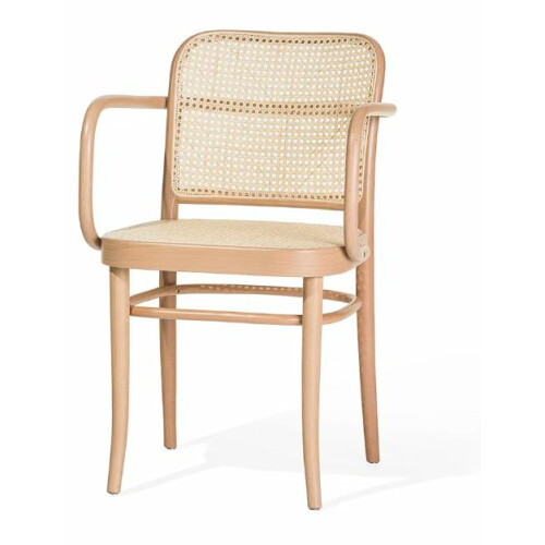 Dřevěná židle s výpletem a područkami 811